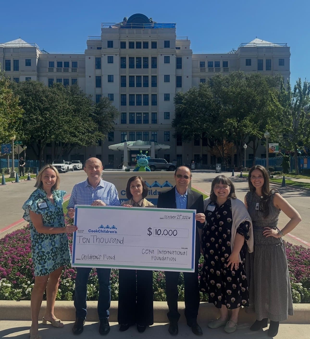CEKA International Foundation presenting a $10,000 check to Cook Children's Hospital in Fort Worth